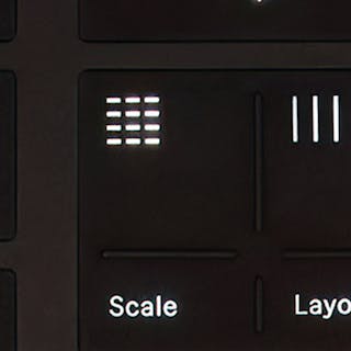 Detail photo of Push’s Note Mode button.