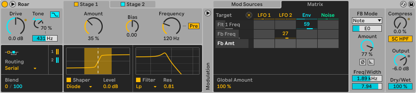 Process your sound with Roar’s Serial routing mode